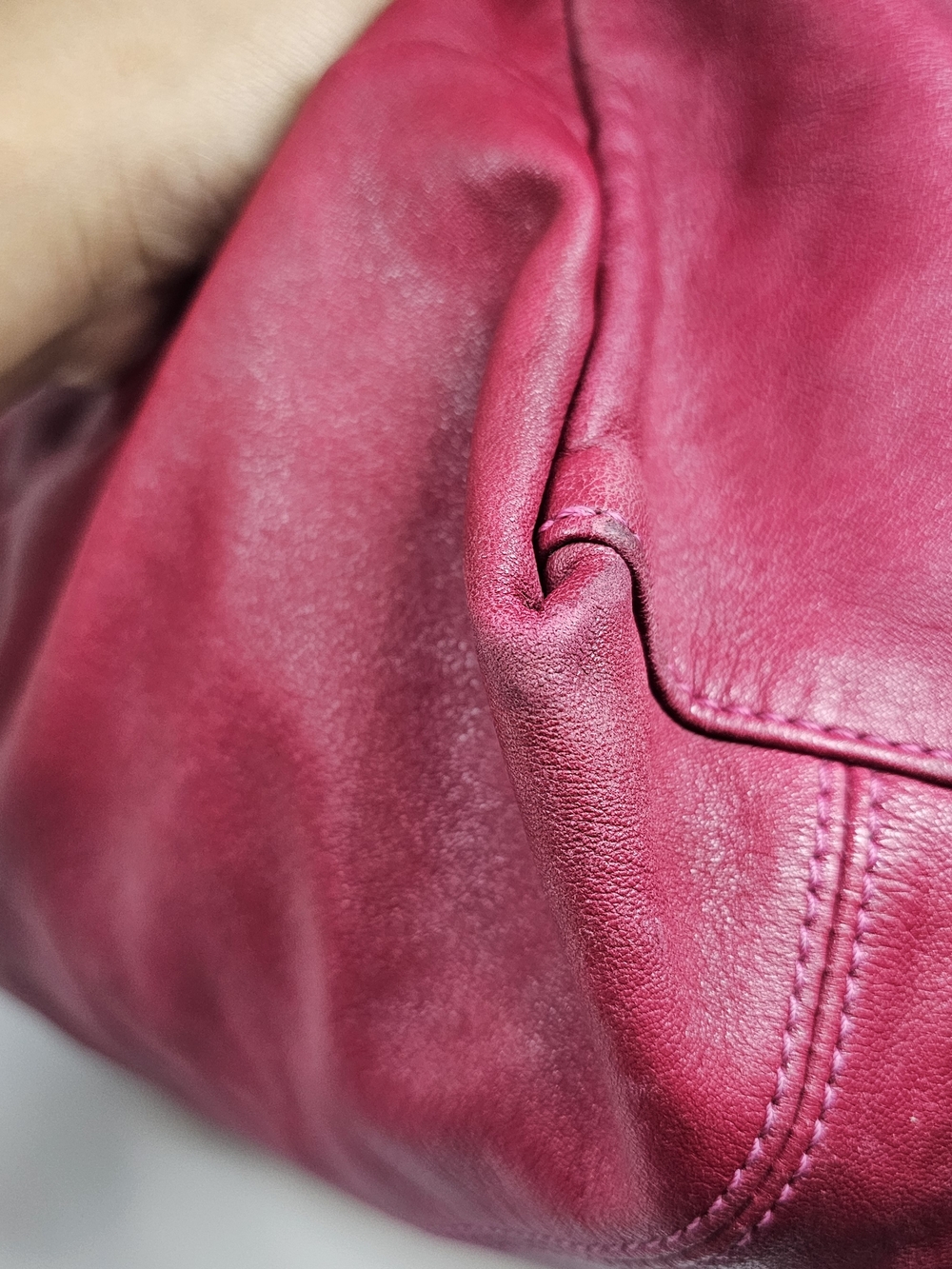 Longchamp Le Pliage Cuir Large Pink Leather Tote - Picture 10 of 16